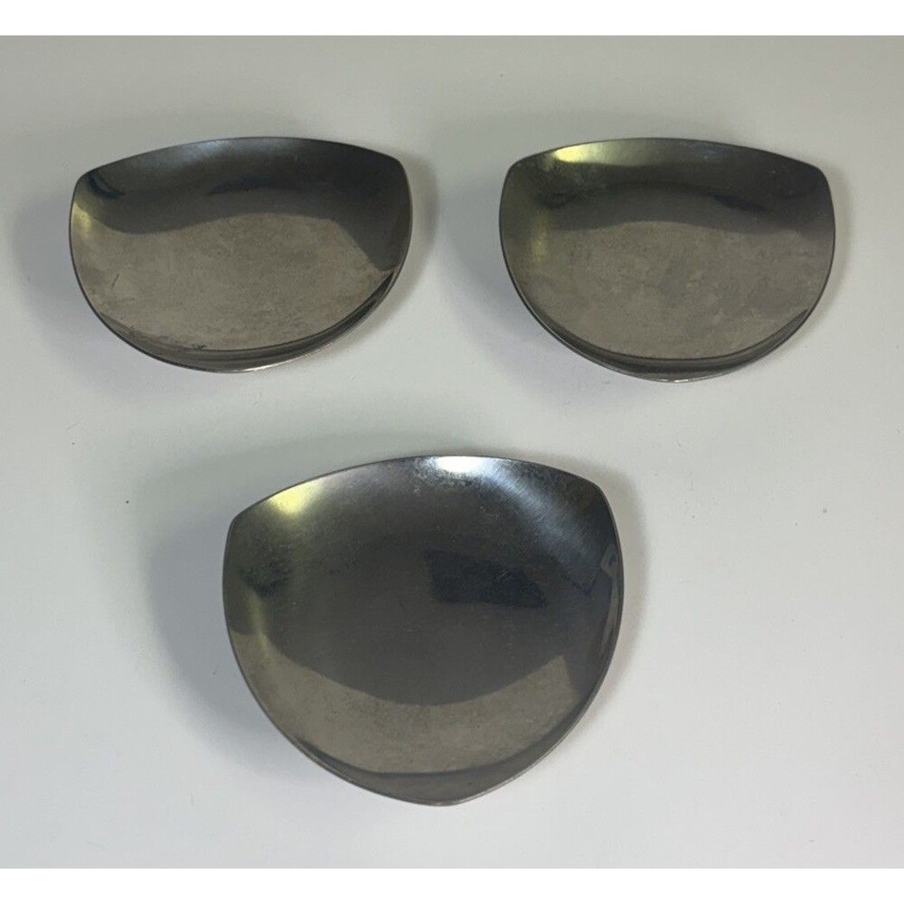 KALMAR Denmark Modern Stainless Steel Condiment Butter Dishes Set of 3